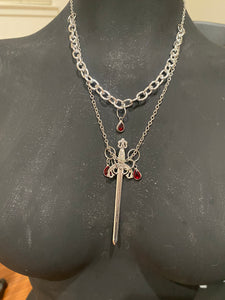 Sword Double Chain Necklace