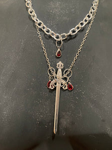 Sword Double Chain Necklace