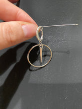 Load image into Gallery viewer, Silver Hoop Earrings with Dangling Spike
