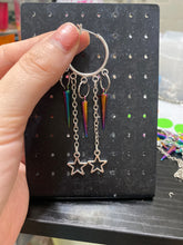Load image into Gallery viewer, Celestial rainbow chrome earrings
