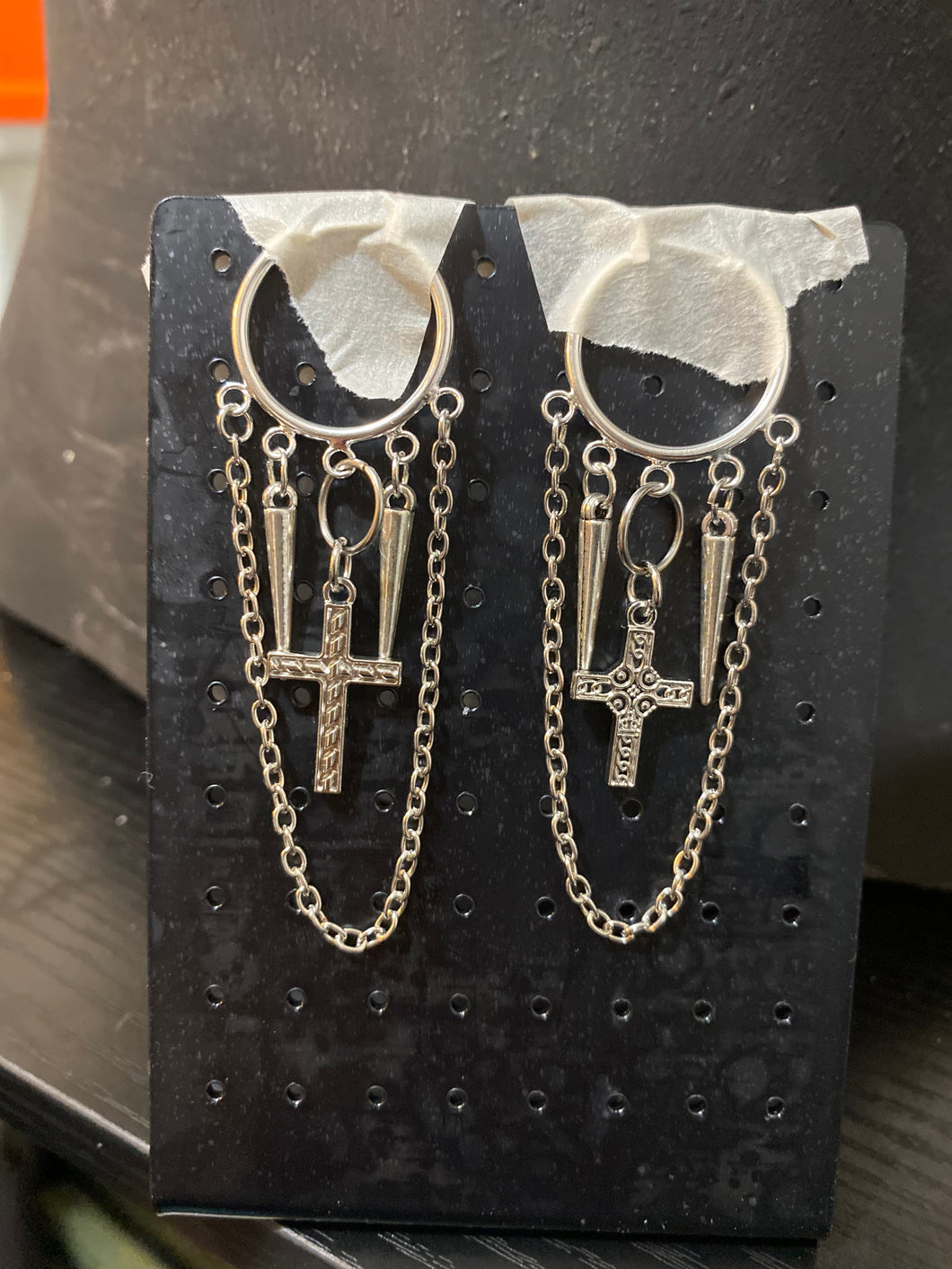 Asymmetrical Cross Earrings