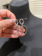 Load image into Gallery viewer, Silver Hoop Earrings with Dangling Spike
