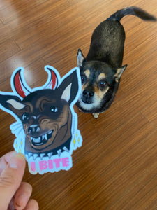 I Bite Chihuahua Sticker