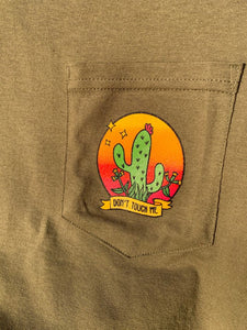 Don't Touch Me Pocket T-Shirt (Dark Olive)