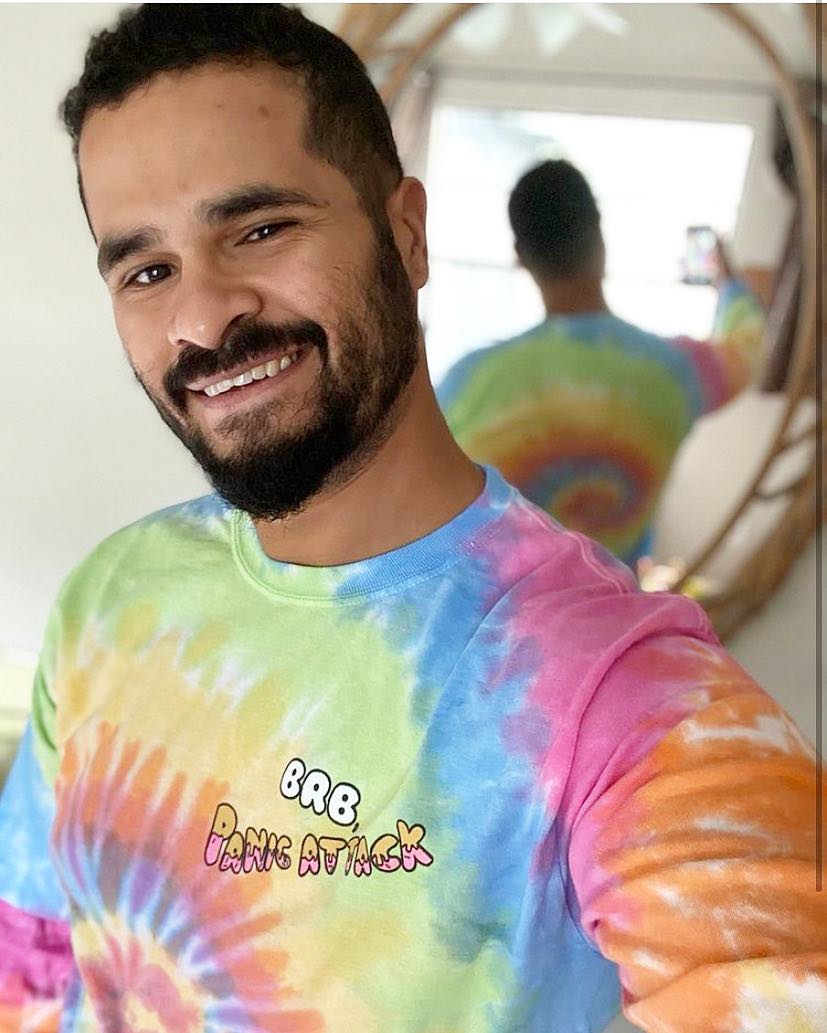 (in store only) Brb, Panic Attack Rainbow Tie-Dye Long Sleeve