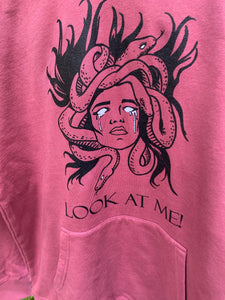"Look At Me!" Medusa Sweatshirt in Light Red