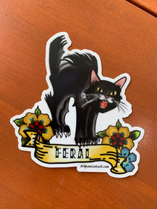 Feral Cat Vinyl Sticker