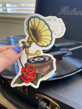 Load image into Gallery viewer, Record Player (phonograph) Vinyl Sticker With Lyrics
