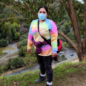 (in store only) Brb, Panic Attack Rainbow Tie-Dye Long Sleeve